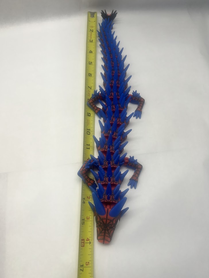 Spider 3D Printed Articulated Dragon Red / Blue Lg