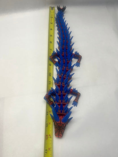 Spider 3D Printed Articulated Dragon Red / Blue Lg