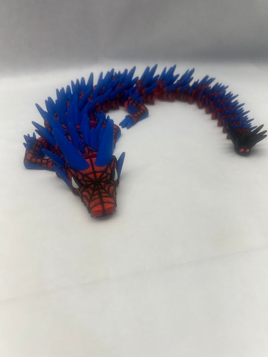 Spider 3D Printed Articulated Dragon Red / Blue Lg