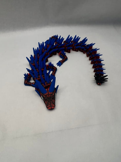 Spider 3D Printed Articulated Dragon Red / Blue Lg