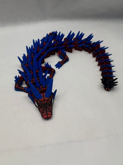 Spider 3D Printed Articulated Dragon Red / Blue Lg