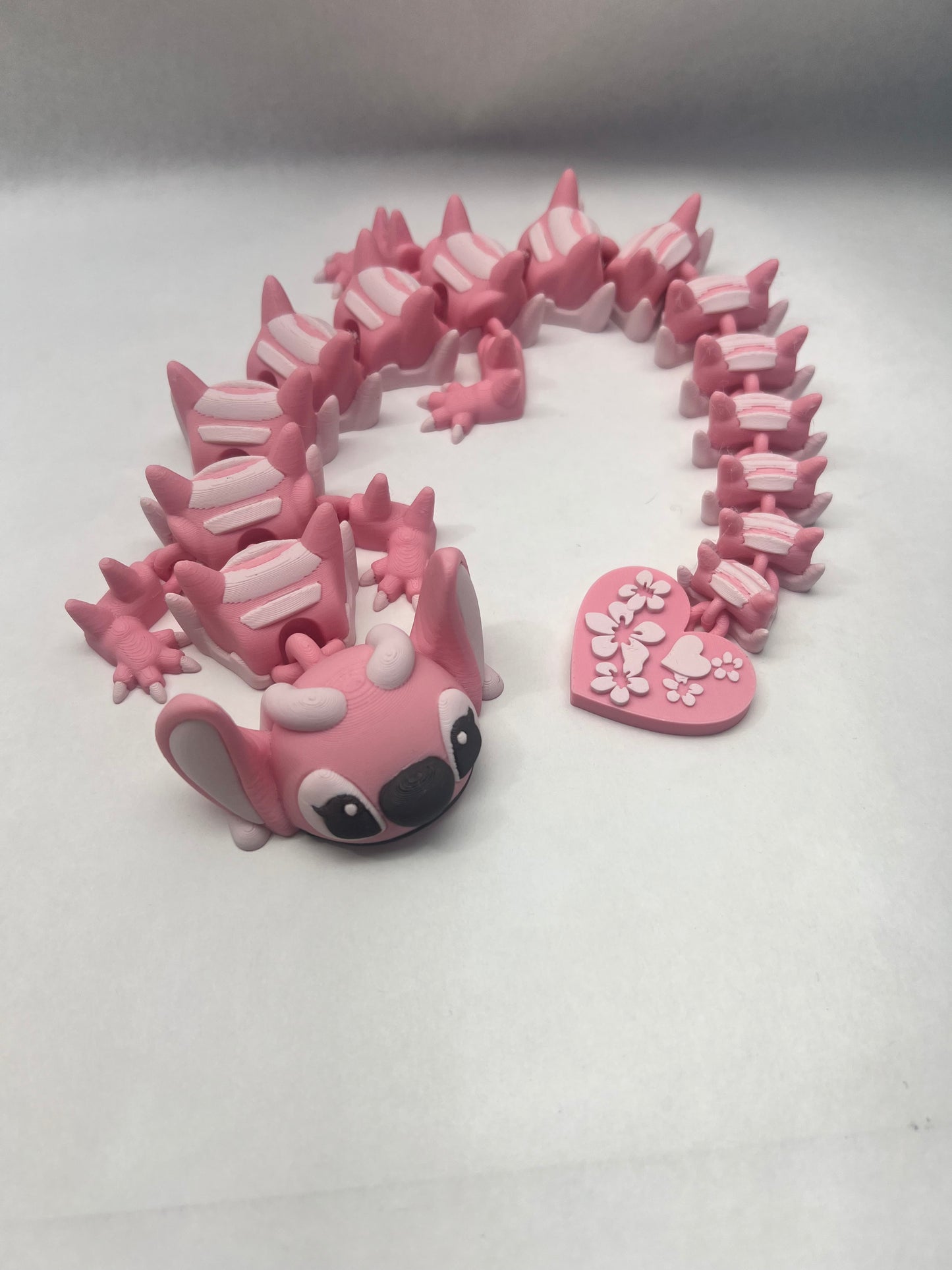 Pink Alien 3D Printed Articulated Dragon Lg