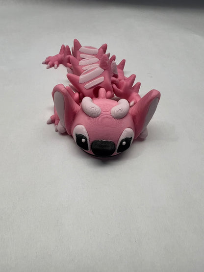 Pink Alien 3D Printed Articulated Dragon SM