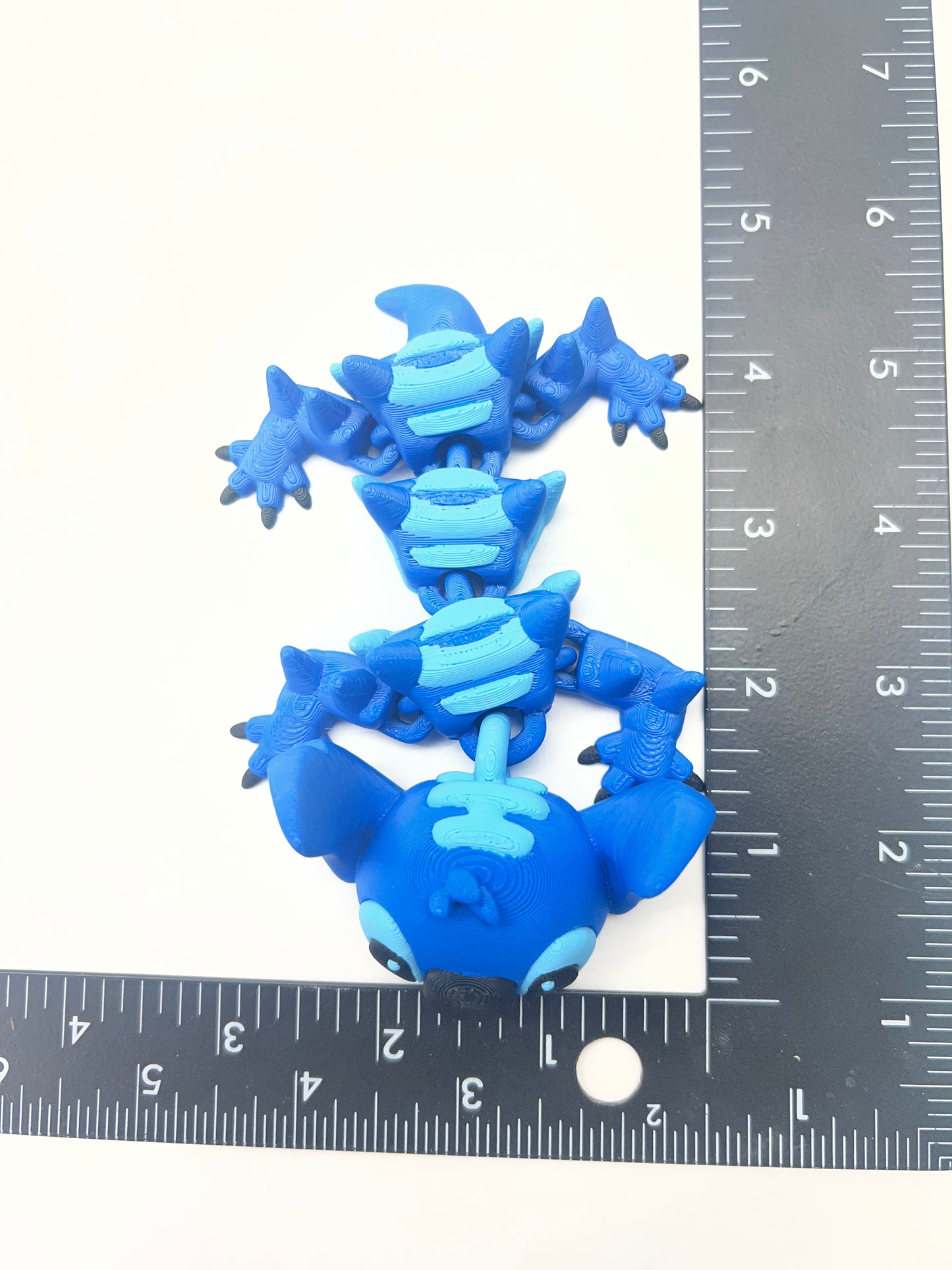 Blue Alien 3D Printed Articulated Dragon SM