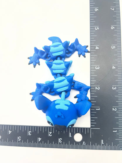 Blue Alien 3D Printed Articulated Dragon SM