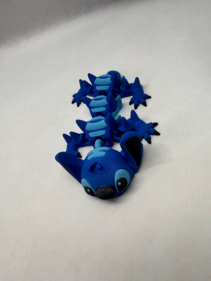 Blue Alien 3D Printed Articulated Dragon SM