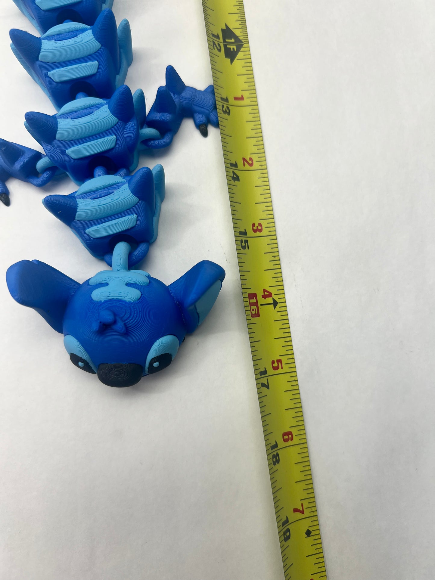 Blue Alien 3D Printed Articulated Dragon Lg